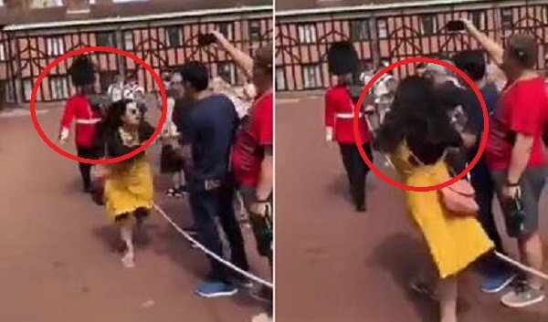 Clip: Ngáng đường cảnh vệ Hoàng gia Anh, nữ du khách Trung Quốc lĩnh trái đắng