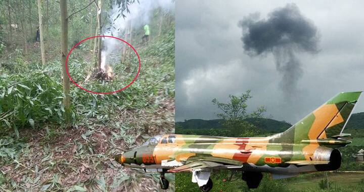 Ảnh: Hiện trường máy bay SU-22 rơi ở Nghệ An