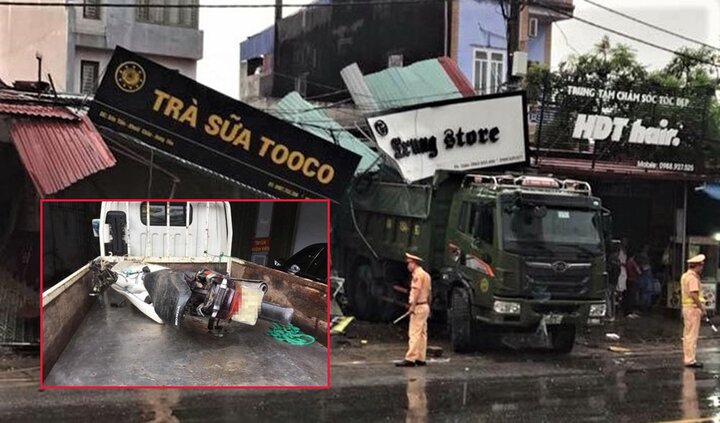 Ô tô tông sập nhiều nhà dân, 2 mẹ con chết tại chỗ