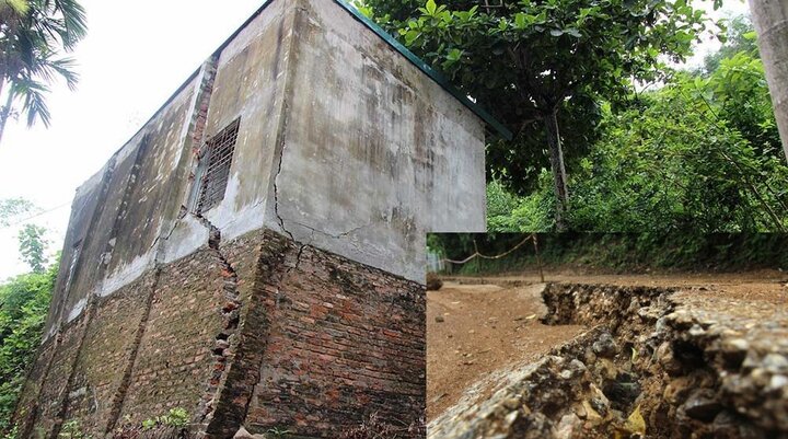 Nhà dân đổ nghiêng, đường xá nứt toác, Hoà Bình di dân khẩn cấp