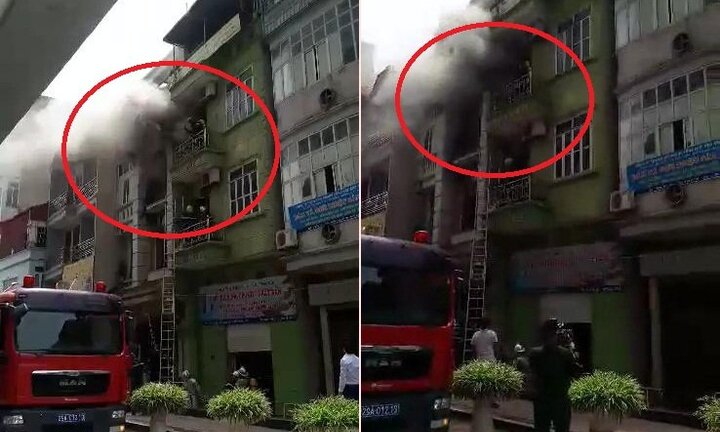 Clip: Nhà cao tầng ở Hà Đông cháy lớn, lính cứu hỏa bắc thang căng mình dập lửa