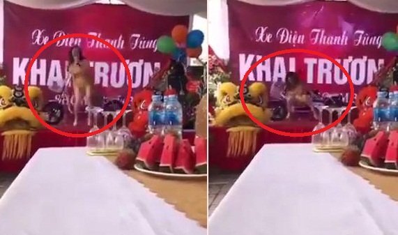 Clip: Nhảy quá sung, nữ vũ công ngã ngửa trên sân khấu