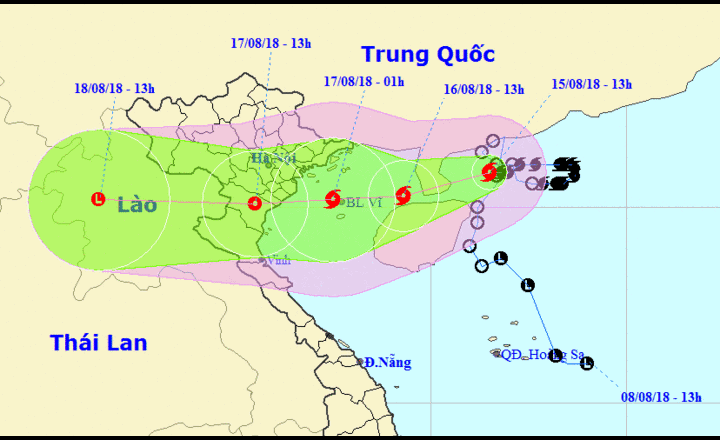 Bão số 4 - Bebinca gây mưa lớn dồn dập, đổ bộ đất liền vào sáng 17/8