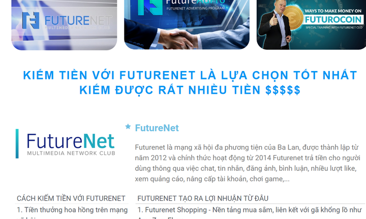 Bộ Công thương khuyến cáo người dân không tham gia vào mạng lưới kiếm tiền online FutureNet