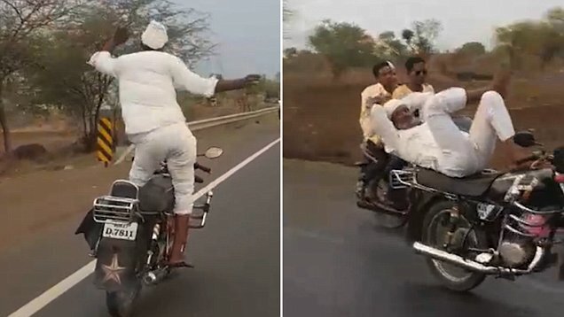 Video: Thót tim xem cụ ông thả tay, nhảy múa khi phóng xe máy với tốc độ cao