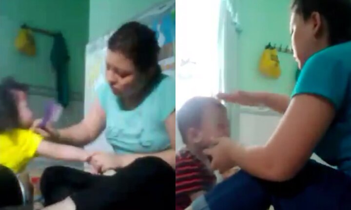 Bảo mẫu vừa cho ăn vừa đánh té tát, đập vào đầu nhiều trẻ mầm non ở An Giang