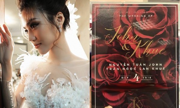 Rò rỉ thiệp cưới của Lan Khuê và người yêu đại gia John Tuấn Nguyễn