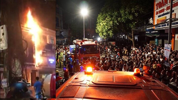 Lửa bốc ngùn ngụt thiêu rụi nhà dân ở Thanh Hóa