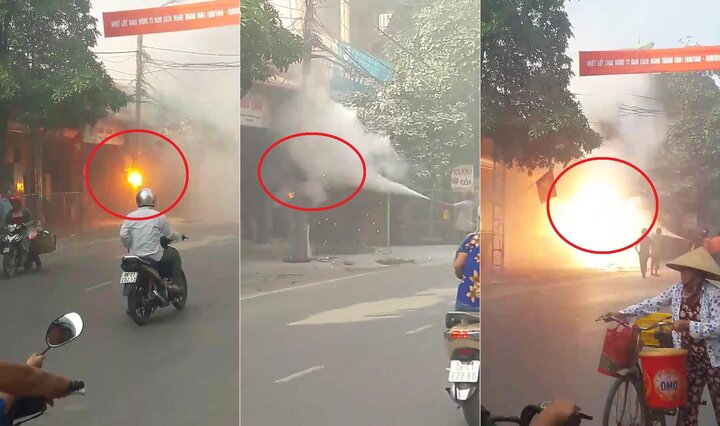 Clip: Cột điện ở Phú Thọ nổ như pháo hoa, lửa cháy ngùn ngụt dập mãi không tắt