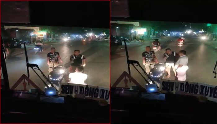 Nháy đèn pha yêu cầu tránh đường, tài xế bị côn đồ doạ giết, bắt quỳ xin lỗi