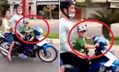 Clip: Bé trai lái xe máy chở 2 người phóng vun vút trên phố khiến dân mạng dậy sóng