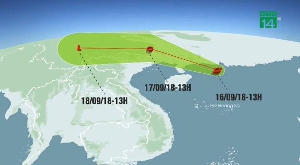 Bão số 6 MANGKHUT dịch chuyển lên phía Bắc, gây mưa to trên diện rộng
