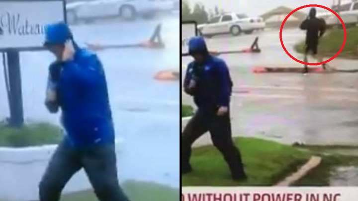 Clip: Phóng viên Mỹ 'làm màu' khi đưa tin siêu bão Florence bị chỉ trích