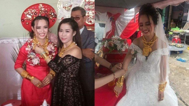 Clip: Cô dâu Hậu Giang đeo 129 cây vàng nặng trĩu cổ