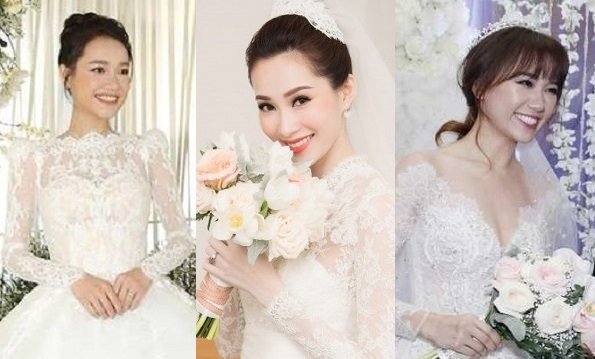 Đọ nhan sắc Nhã Phương, Đặng Thu Thảo, Hari Won khi diện váy cưới trắng tinh khôi