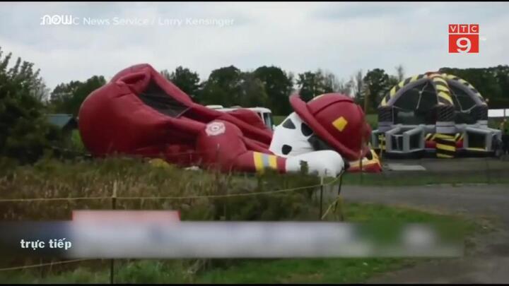 Gió thổi nhà phao bay lên trời, bé gái 2 tuổi chết thương tâm