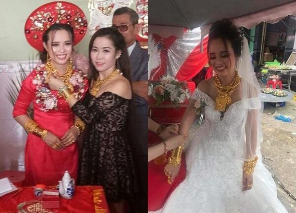 5 đám cưới gây 'loá mắt' khi có cô dâu, chú rể đeo vàng kín cổ