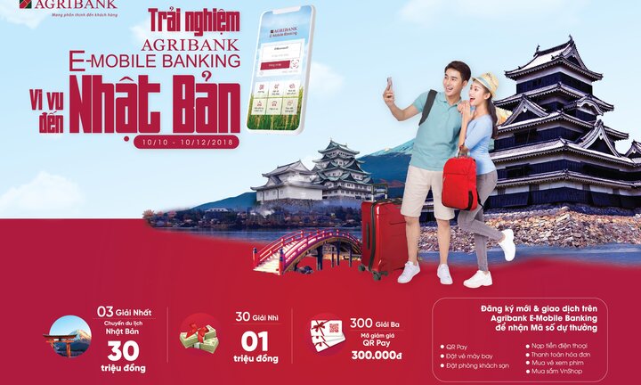 Cơ hội vi vu Nhật Bản khi đăng ký sử dụng Agribank E-Mobile Banking