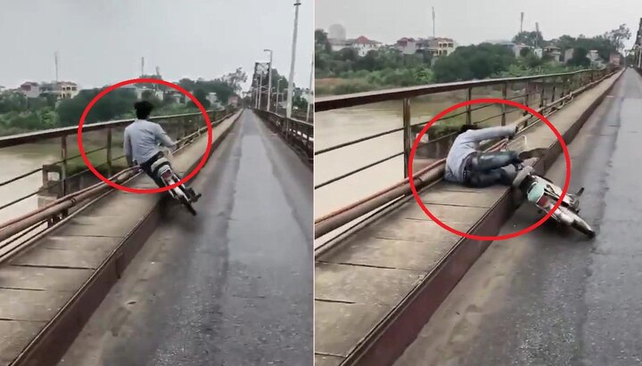 Clip: Thanh niên đi xe đạp điện đảo như rang lạc trên cầu Long Biên và cái kết đắng