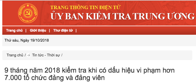 9 tháng đầu năm, kiểm tra hơn 7.000 tổ chức đảng, đảng viên có dấu hiệu vi phạm