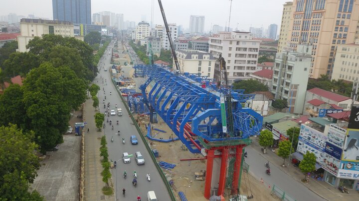 Hình hài đường vành đai 2 gần 10.000 tỷ 'giải cứu' giao thông Thủ đô sau nửa năm thi công