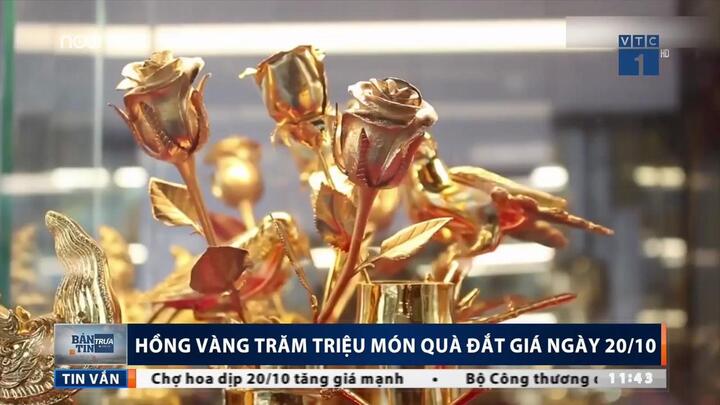 Cận cảnh hoa hồng bằng vàng nguyên chất giá trăm triệu đồng