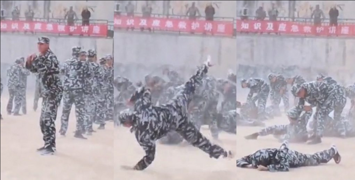 Clip: Không có bạn tập, nam học viên tự biên tự diễn đòn quật kinh điển của Judo