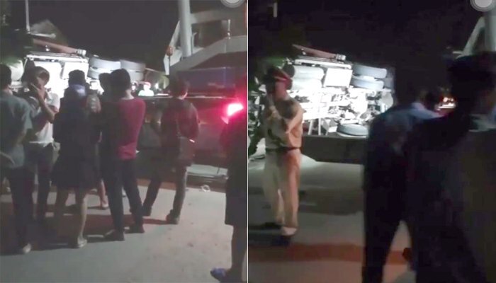 Xe đầu kéo ôm cua lật nghiêng vào nhà dân ở Yên Bái