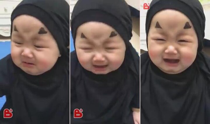 Clip: Em bé hóa trang thành con ma Vô Diện khóc nhè siêu đáng yêu