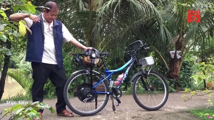 Video: Độc lạ cách chế xe đạp thành xe máy chỉ với 10 triệu đồng ở Vĩnh Long