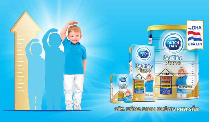 Ra mắt sản phẩm Cô Gái Hà Lan Cao Khoẻ Plus+ mới giúp phát triển chiều cao và não bộ cho bé