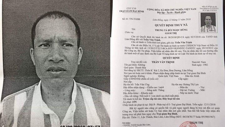 Truy nã toàn quốc kẻ trộm 62 két sắt bỏ trốn khỏi trại giam