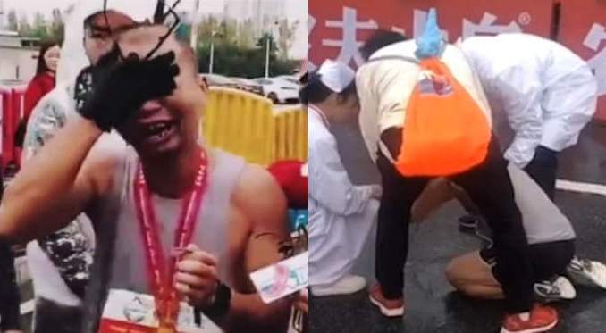 Clip: Bố òa khóc nức nở nhớ con trai quá cố khi chạy marathon