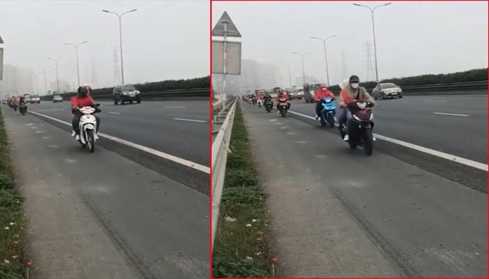 Đoàn xe máy nối đuôi đi vào đường cao tốc Pháp Vân - Cầu Giẽ: CSGT nói gì?