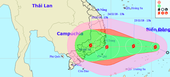 Áp thấp nhiệt đới mạnh lên thành bão số 9, hướng thẳng Nam Trung Bộ