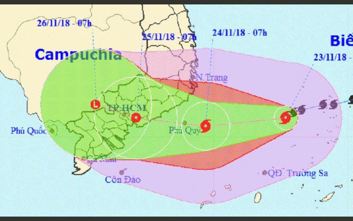 Bão số 9 hướng vào các tỉnh phía Nam, cảnh báo dông, lốc xoáy và ngập lụt diện rộng