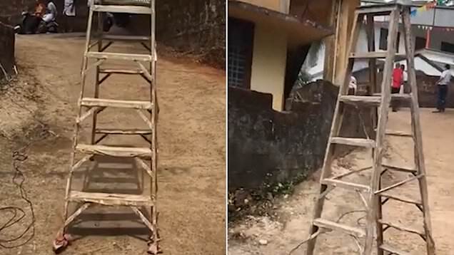 Chiếc thang 'biết đi' ở Ấn Độ, dân làng nghi do linh hồn điều khiển