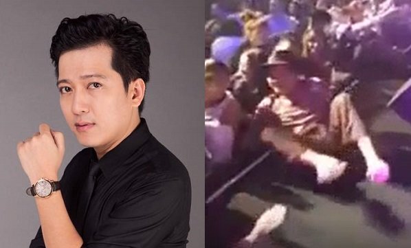 Trường Giang bị khán giả kéo ngã, sờ soạng trên sân khấu tại Mỹ