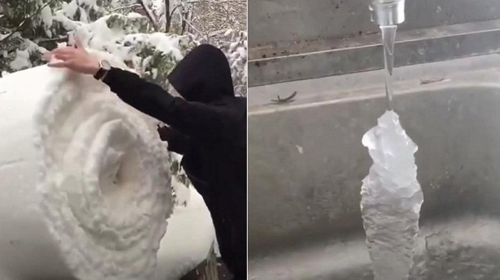 Video: Trung Quốc lạnh -43°C, nước đóng băng ngay trên vòi