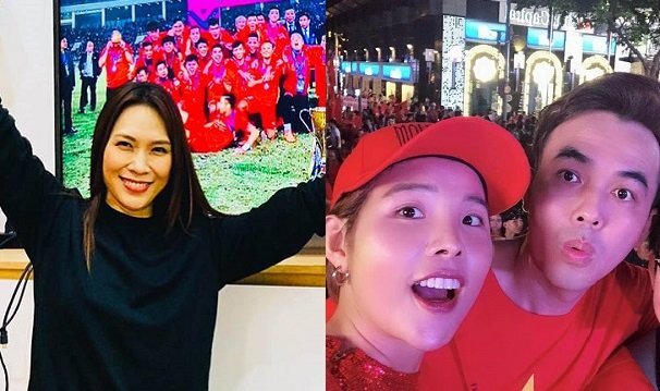 Mỹ Tâm, Đông Nhi, Vũ Cát Tường vỡ òa khi tuyển Việt Nam vô địch AFF Cup 2018