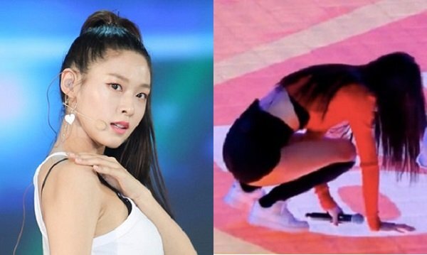 Mỹ nữ thân hình chuẩn nhất Kpop gục ngã trên sân khấu vì kiệt sức