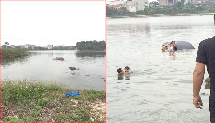 Cho vợ tập lái xe, cả ba người lao xuống hồ ở Đại học Nông Lâm - Bắc Giang