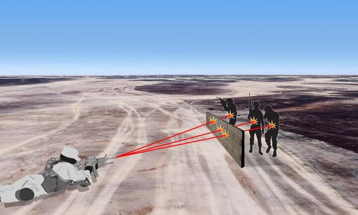 Phát đạn thần sầu đoạt mạng 3 khủng bố núp sau tường của lính Anh