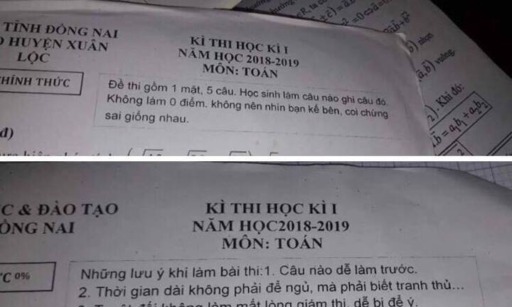 Lời nhắn vừa hài hước vừa tâm lý của thầy giáo trong đề cương Toán gây 'bão mạng'