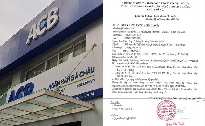 ‘Ngấm đòn’ phạt thuế, cổ phiếu Ngân hàng Á Châu suy giảm