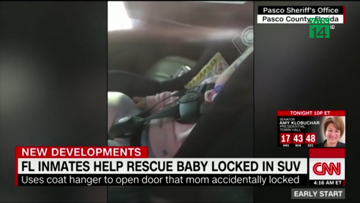 Video: Tù nhân Mỹ trổ tài bẻ khóa, giải cứu em bé 1 tuổi mắc kẹt trong ô tô