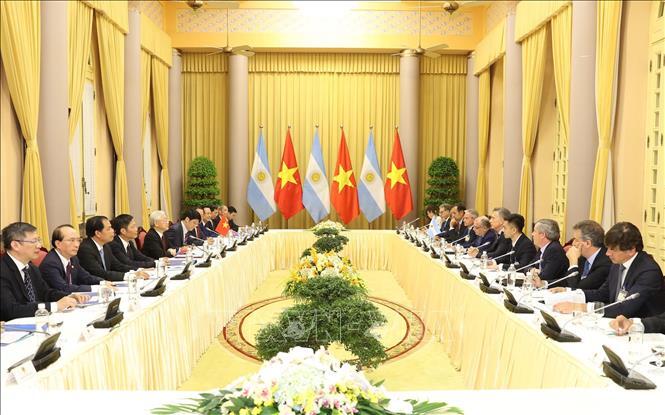 Tổng Bí thư, Chủ tịch nước Nguyễn Phú Trọng hội đàm với Tổng thống Argentina Mauricio Macri