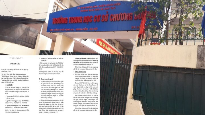Hiệu trưởng trường cấp 2 ở Hà Nội bị tố thu chi mờ ám