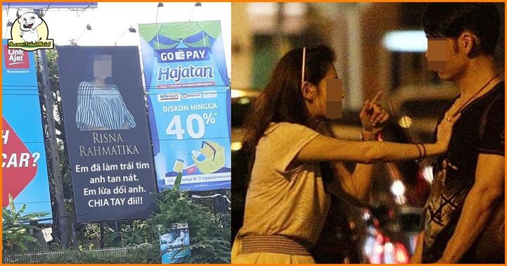 Bị 'cắm sừng', thanh niên thuê hẳn biển quảng cáo lớn để chia tay bạn gái