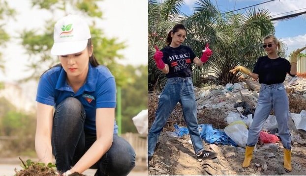 Hoa hậu Ngọc Hân, Chi Pu cùng loạt sao Việt hưởng ứng trào lưu 'Thử thách dọn rác'